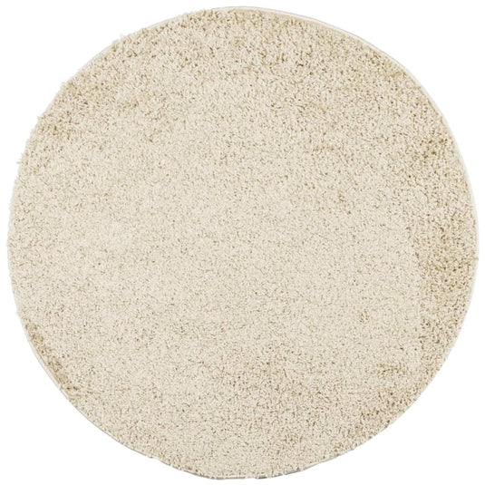 Vidaxl vloerkleed pamplona shaggy hoogpolig modern ø 80 cm goudkleurig