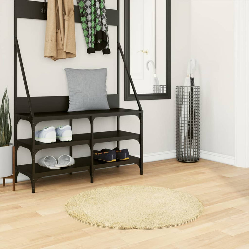 Load image into Gallery viewer, Vidaxl vloerkleed pamplona shaggy hoogpolig modern ø 80 cm goudkleurig
