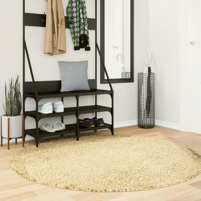 Load image into Gallery viewer, Vidaxl vloerkleed pamplona shaggy hoogpolig modern ø 160 cm goudkleur
