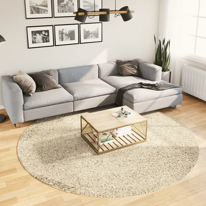 Load image into Gallery viewer, Vidaxl vloerkleed pamplona shaggy hoogpolig modern ø 240 cm goudkleur
