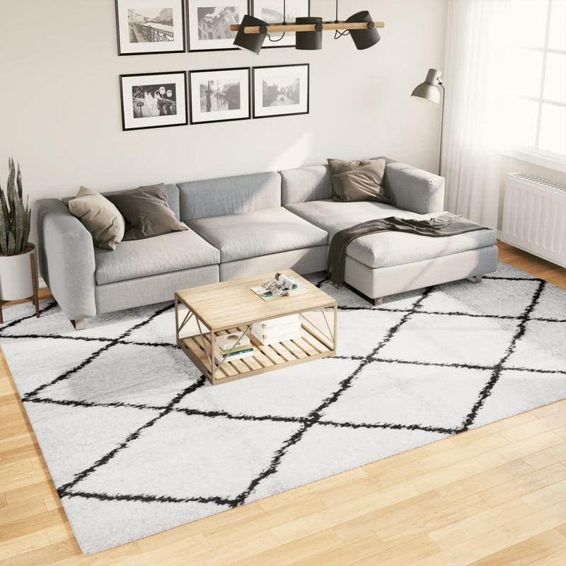 Load image into Gallery viewer, Vidaxl vloerkleed pamplona shaggy hoogpolig 240x340 cm crème en zwart
