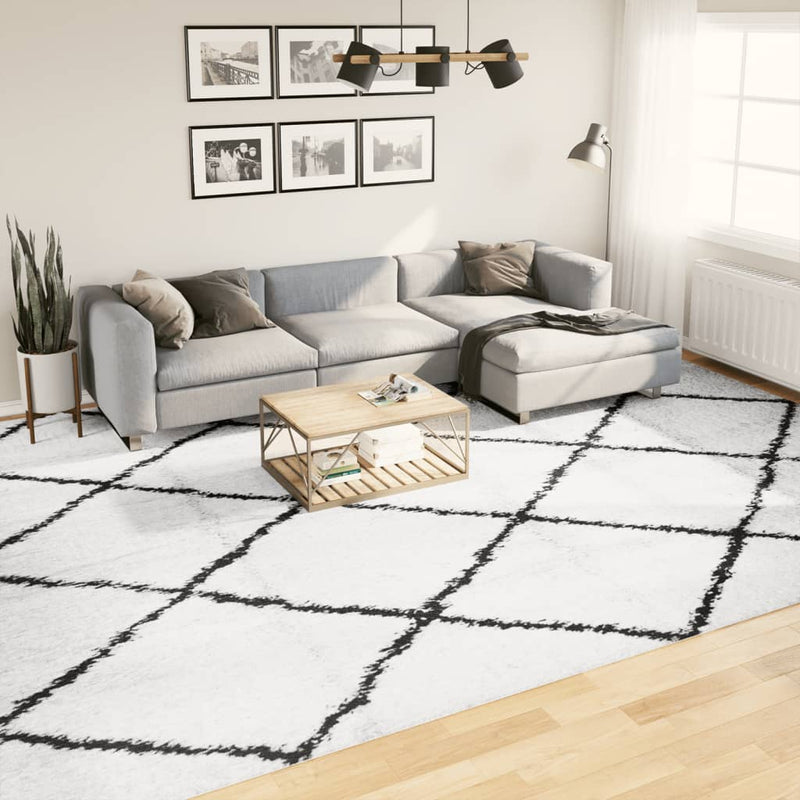 Load image into Gallery viewer, Vidaxl vloerkleed pamplona shaggy hoogpolig 300x400 cm crème en zwart
