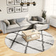 Vidaxl vloerkleed pamplona shaggy hoogpolig ø 240 cm crème en zwart