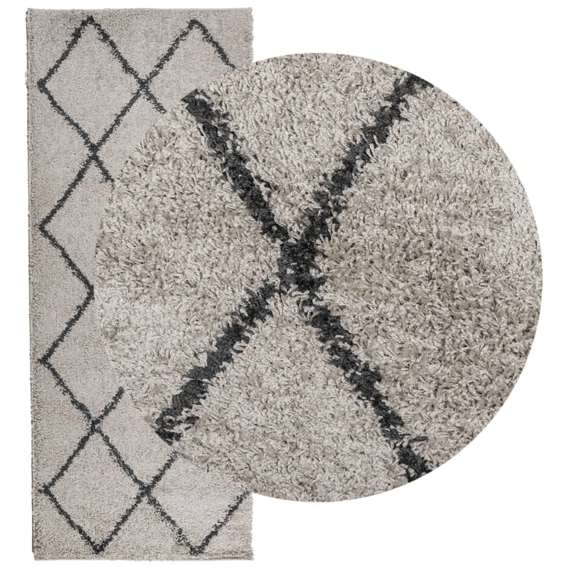 Load image into Gallery viewer, Vidaxl vloerkleed pamplona shaggy hoogpolig 80x200 cm beige antraciet
