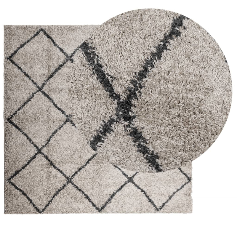 Load image into Gallery viewer, Vidaxl vloerkleed pamplona shaggy hoogpolig 240x240 cm beige antraciet
