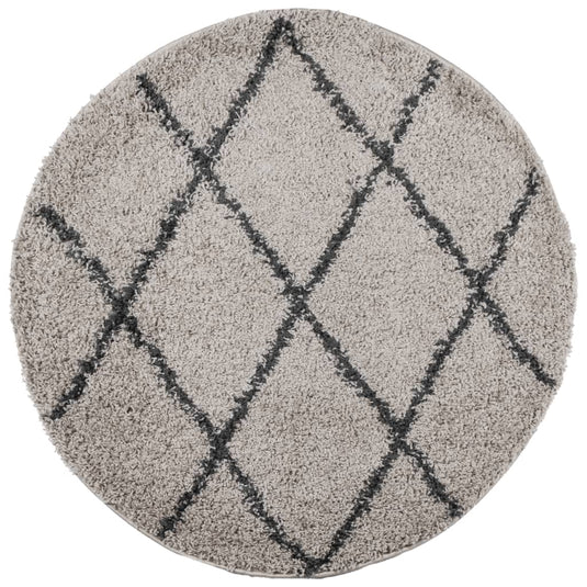 Vidaxl vloerkleed pamplona shaggy hoogpolig ø 280 cm beige antraciet