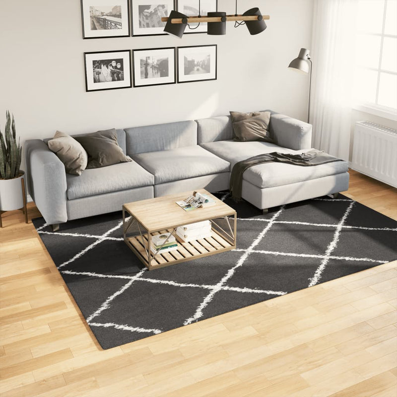 Load image into Gallery viewer, Vidaxl vloerkleed shaggy hoogpolig modern 200x280 cm zwart en crème
