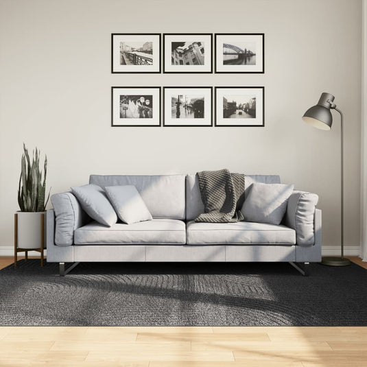 Vidaxl vloerkleed iza laagpolig scandinavisch 160x230 cm antraciet
