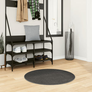 Vidaxl vloerkleed iza laagpolig scandinavisch ø 80 cm antraciet