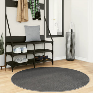 Vidaxl vloerkleed iza laagpolig scandinavisch ø 120 cm antraciet