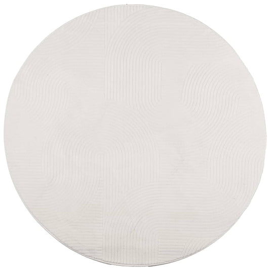 Vidaxl vloerkleed iza laagpolig scandinavisch ø 160 cm crèmekleurig