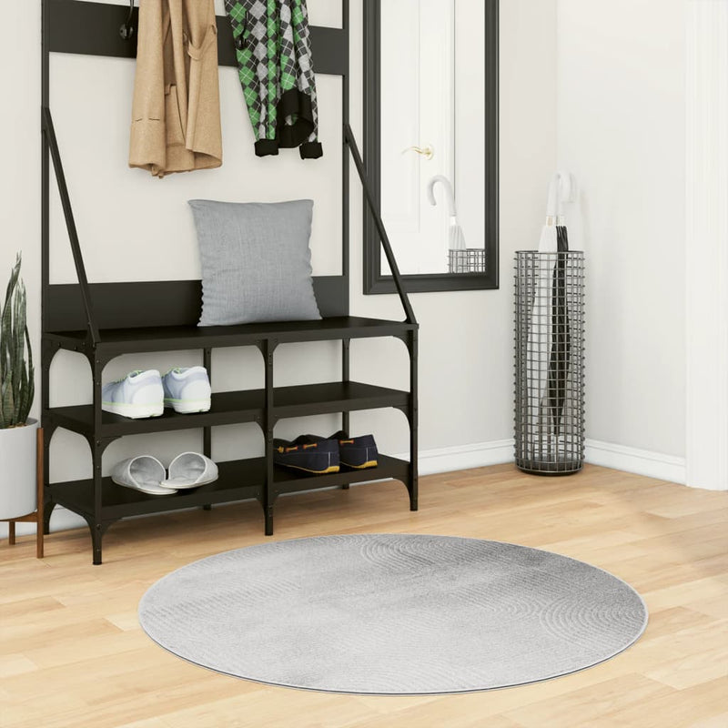 Load image into Gallery viewer, Vidaxl vloerkleed iza laagpolig scandinavisch ø 100 cm grijs
