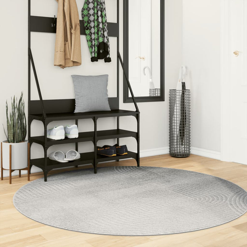 Load image into Gallery viewer, Vidaxl vloerkleed iza laagpolig scandinavisch ø 160 cm grijs
