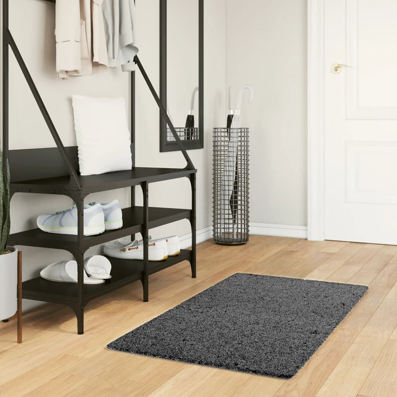 Load image into Gallery viewer, Vidaxl vloerkleed oviedo laagpolig 60x110 cm antracietkleurig
