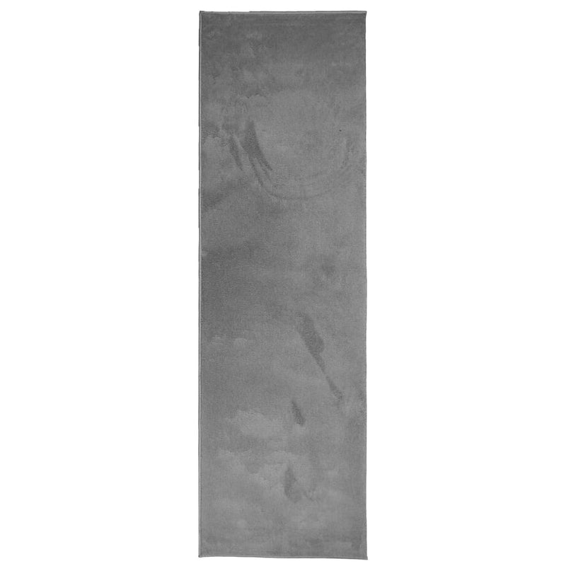 Chargez l'image dans la visionneuse de la galerie, Vidaxl vloerkleed oviedo laagpolig 80x250 cm antracietkleurig
