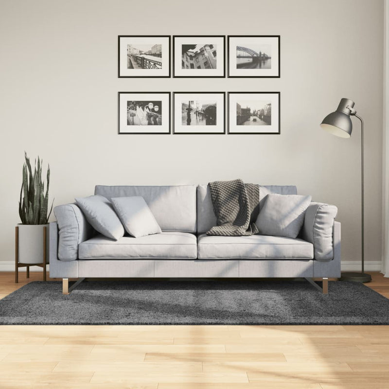 Load image into Gallery viewer, Vidaxl vloerkleed oviedo laagpolig 100x200 cm antracietkleurig
