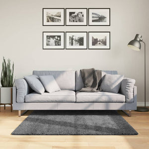 Vidaxl vloerkleed oviedo laagpolig 120x120 cm antracietkleurig