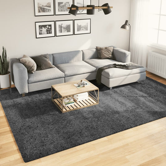 Vidaxl vloerkleed oviedo laagpolig 240x340 cm antracietkleurig