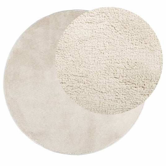 Vidaxl vloerkleed oviedo laagpolig ø 160 cm beige