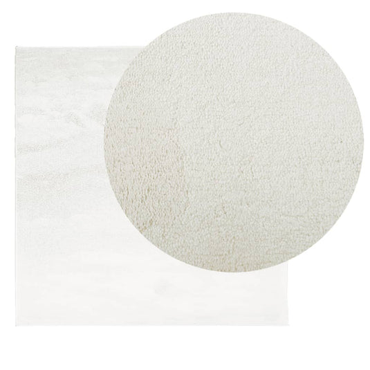 Vidaxl vloerkleed oviedo laagpolig 160x160 cm crèmekleurig