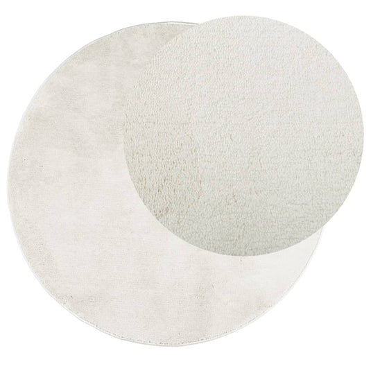 Vidaxl vloerkleed oviedo laagpolig ø 160 cm crèmekleurig