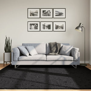 Vidaxl vloerkleed oviedo laagpolig 200x200 cm zwart