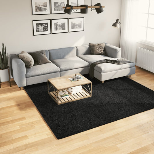Vidaxl vloerkleed oviedo laagpolig 240x240 cm zwart