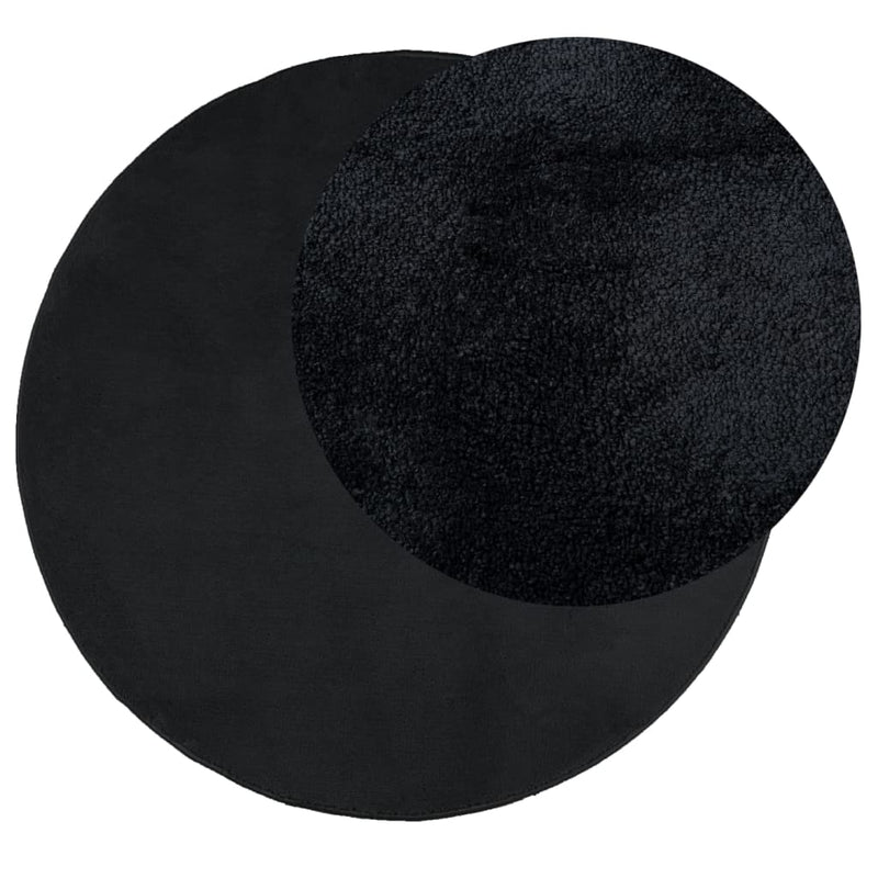Load image into Gallery viewer, VidaXL Vloerkleed OVIEDO laagpolig Ø 80 cm zwart
