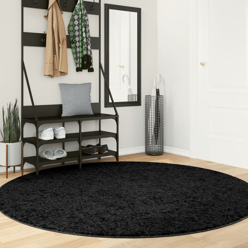 Load image into Gallery viewer, Vidaxl vloerkleed oviedo laagpolig ø 200 cm zwart
