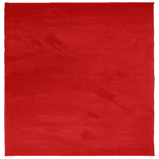 Vidaxl vloerkleed oviedo laagpolig 120x120 cm rood