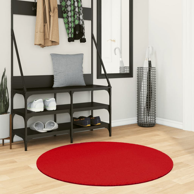 Load image into Gallery viewer, Vidaxl vloerkleed oviedo laagpolig ø 100 cm rood
