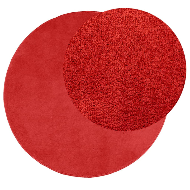 Load image into Gallery viewer, Vidaxl vloerkleed oviedo laagpolig ø 120 cm rood
