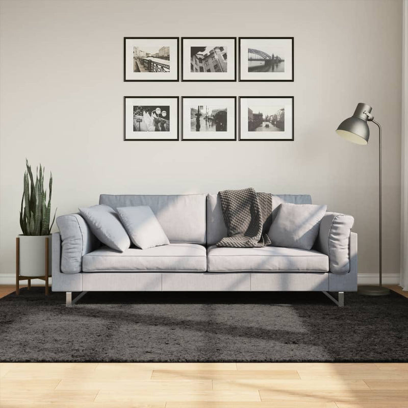 Load image into Gallery viewer, Vidaxl vloerkleed istan hoogpolig glanzend 160x230 cm antracietkleurig
