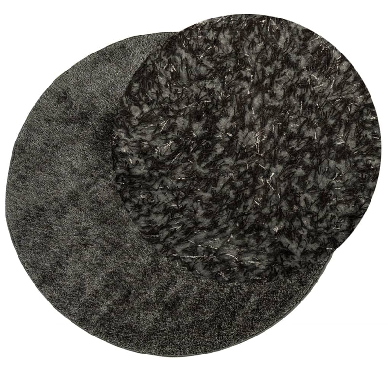 Load image into Gallery viewer, Vidaxl vloerkleed istan hoogpolig glanzend ø 100 cm asntracietkleurig
