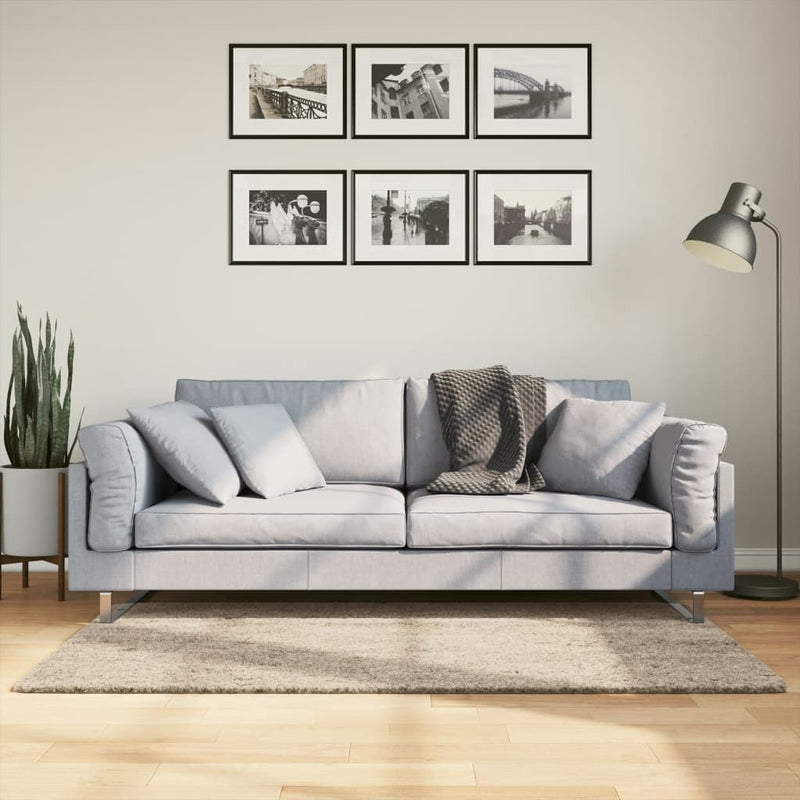 Load image into Gallery viewer, Vidaxl vloerkleed istan hoogpolig glanzend 80x150 cm beige

