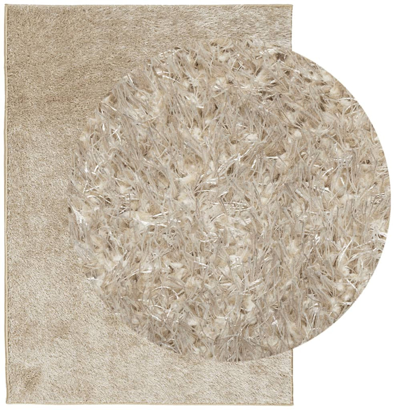 Load image into Gallery viewer, VidaXL Vloerkleed ISTAN hoogpolig glanzend 240x340 cm beige
