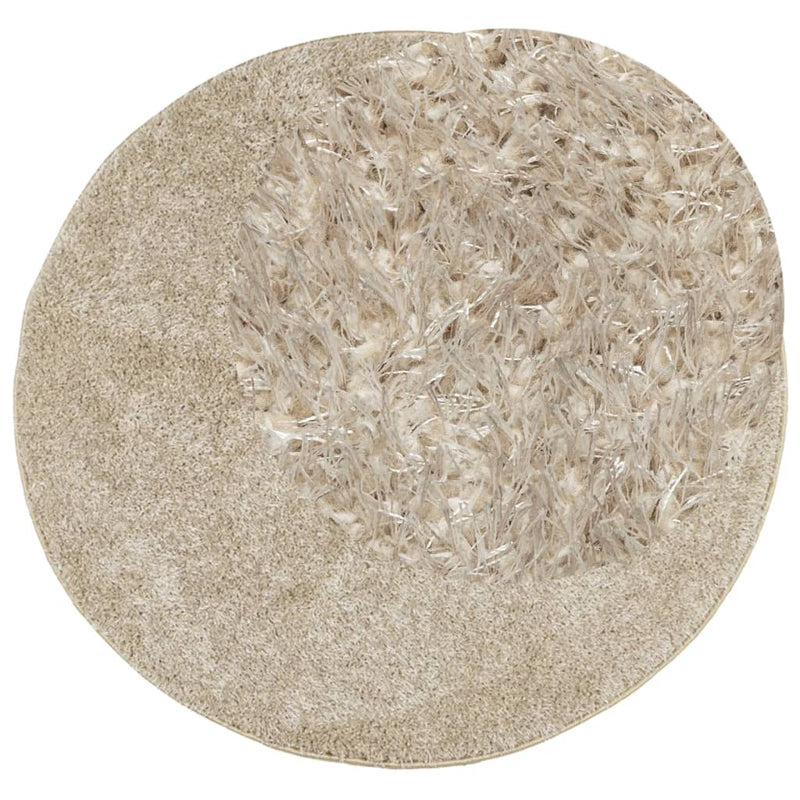 Load image into Gallery viewer, Vidaxl vloerkleed istan hoogpolig glanzend ø 100 cm beige
