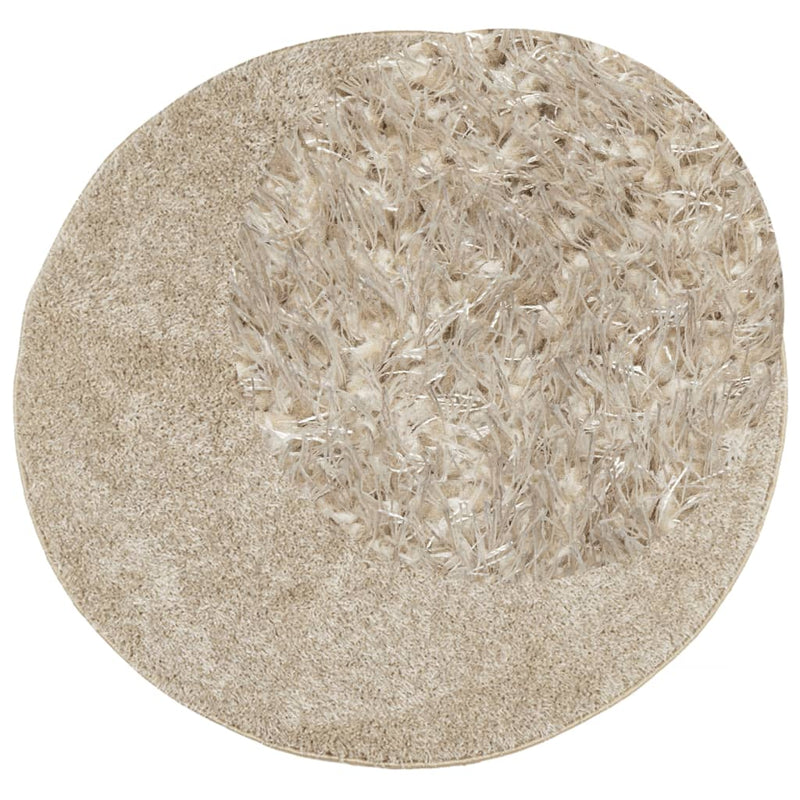 Load image into Gallery viewer, Vidaxl vloerkleed istan hoogpolig glanzend ø 120 cm beige
