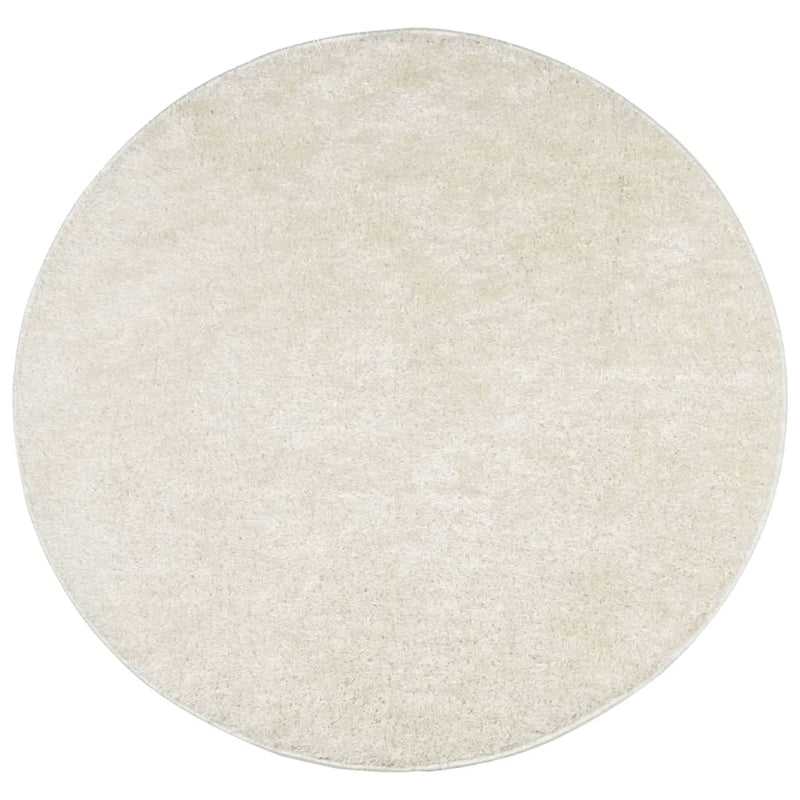 Load image into Gallery viewer, Vidaxl vloerkleed istan hoogpolig glanzend ø 160 cm crèmekleurig
