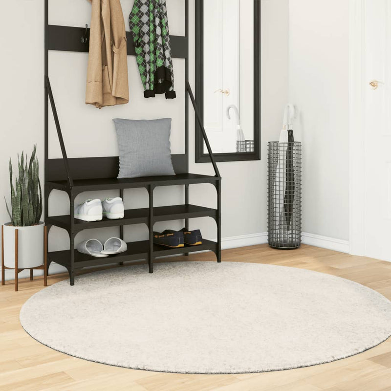Load image into Gallery viewer, Vidaxl vloerkleed istan hoogpolig glanzend ø 160 cm crèmekleurig

