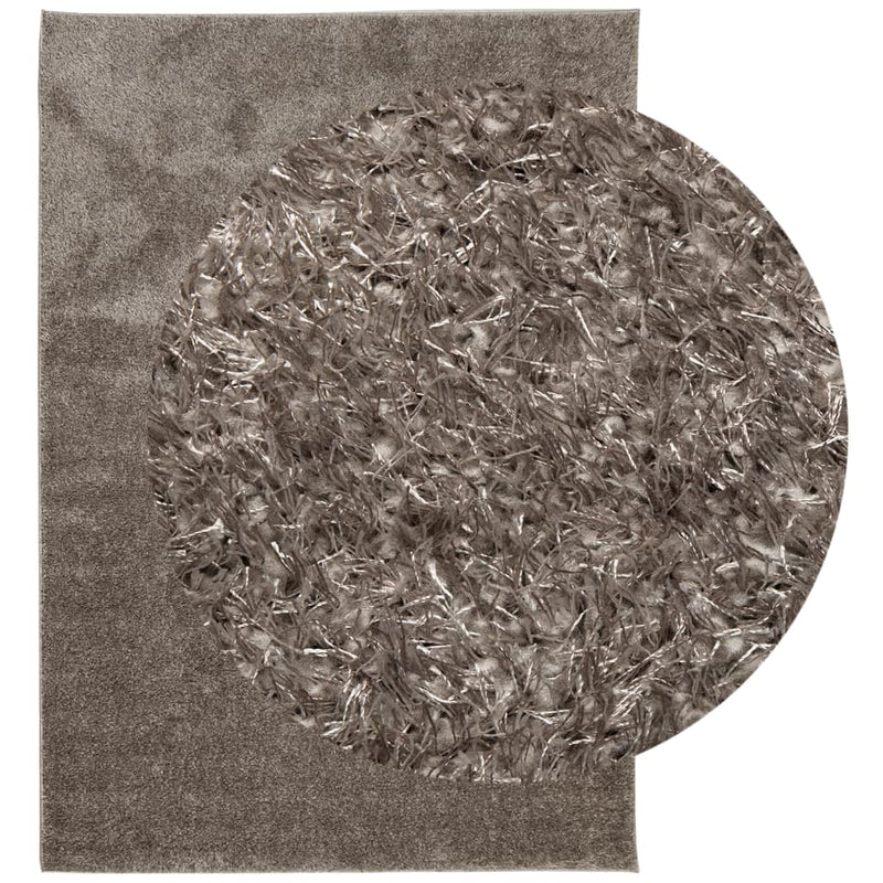 Load image into Gallery viewer, Vidaxl vloerkleed istan hoogpolig glanzend 120x170 cm grijs
