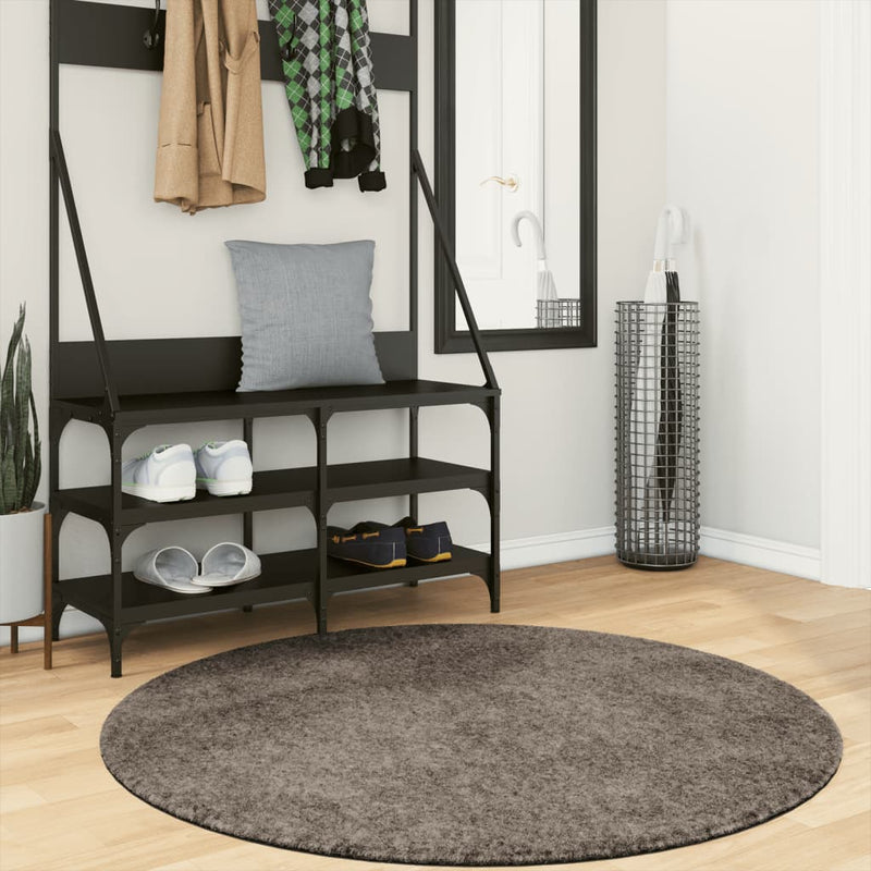 Load image into Gallery viewer, Vidaxl vloerkleed istan hoogpolig glanzend ø 120 cm grijs
