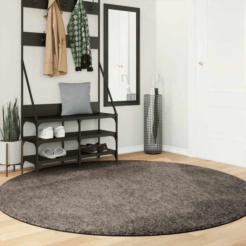 Load image into Gallery viewer, Vidaxl vloerkleed istan hoogpolig glanzend ø 200 cm grijs
