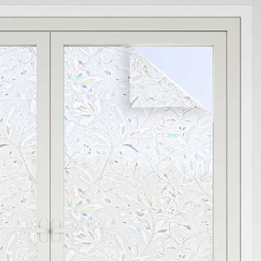 Vidaxl raamfolies 2 st mat bloemenpatroon pvc