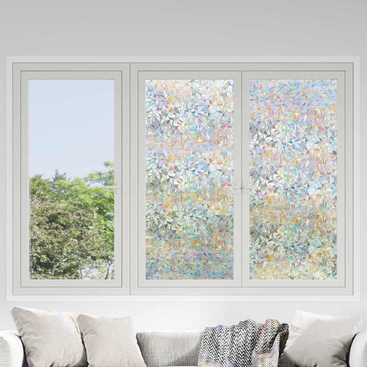 Vidaxl raamfolies 3 st mat 3d regenboogpatroon pvc