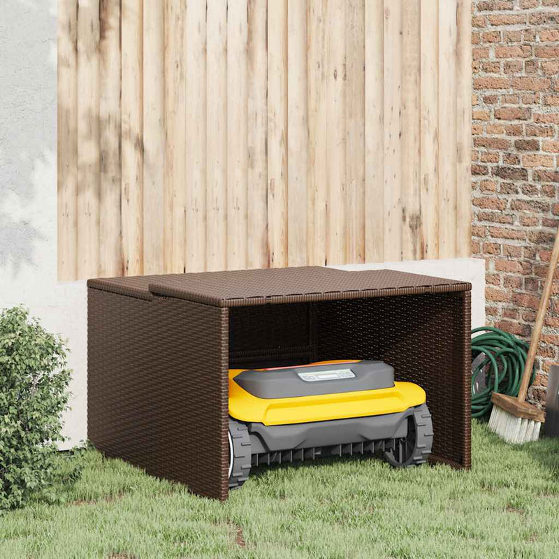 Load image into Gallery viewer, Vidaxl garage voor robotmaaier 86x90x52 57 cm poly rattan bruin
