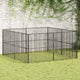 Vidaxl hondenkennel 8 panelen gepoedercoat staal zwart