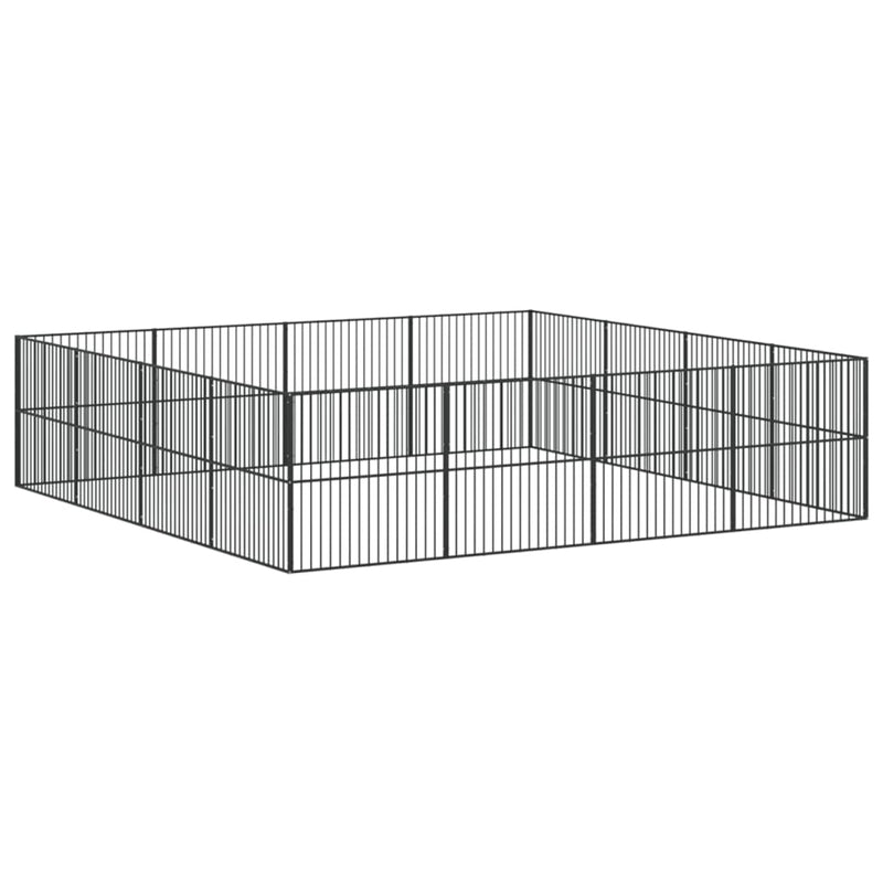 Load image into Gallery viewer, VidaXL Hondenkennel 16 panelen gepoedercoat staal zwart
