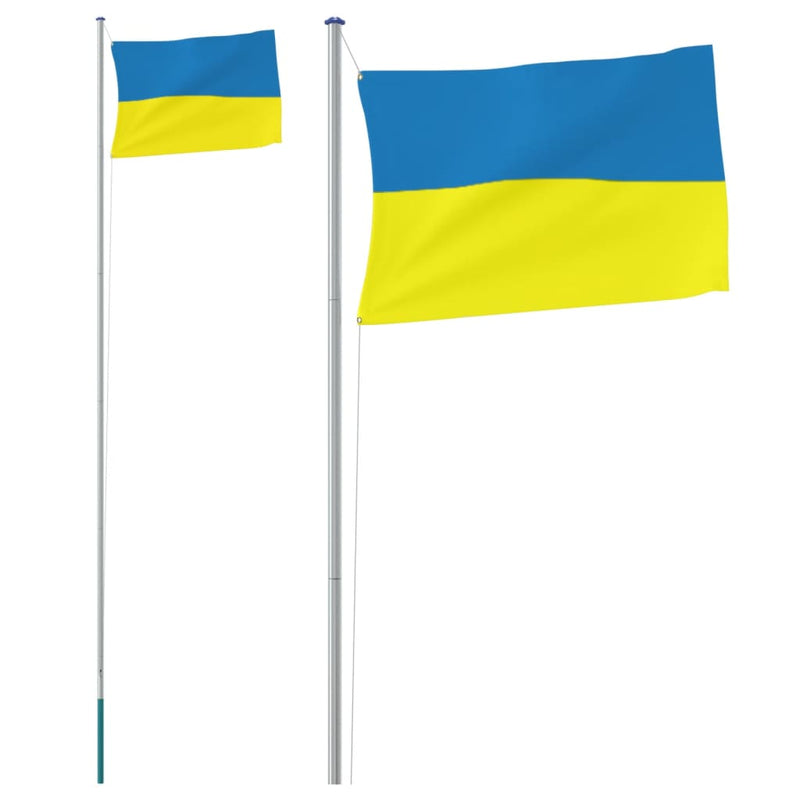 Load image into Gallery viewer, Vidaxl vlag met vlaggenmast oekraïne 6,23 m aluminium
