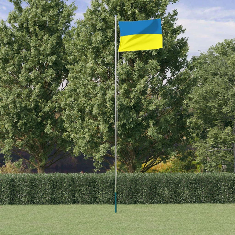 Load image into Gallery viewer, Vidaxl vlag met vlaggenmast oekraïne 6,23 m aluminium

